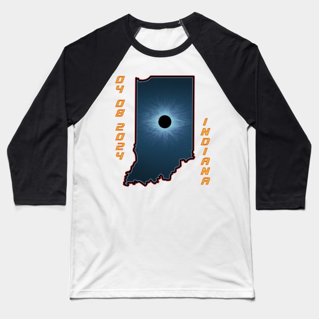 Indiana 2024 Total Solar Eclipse Baseball T-Shirt by Victopia